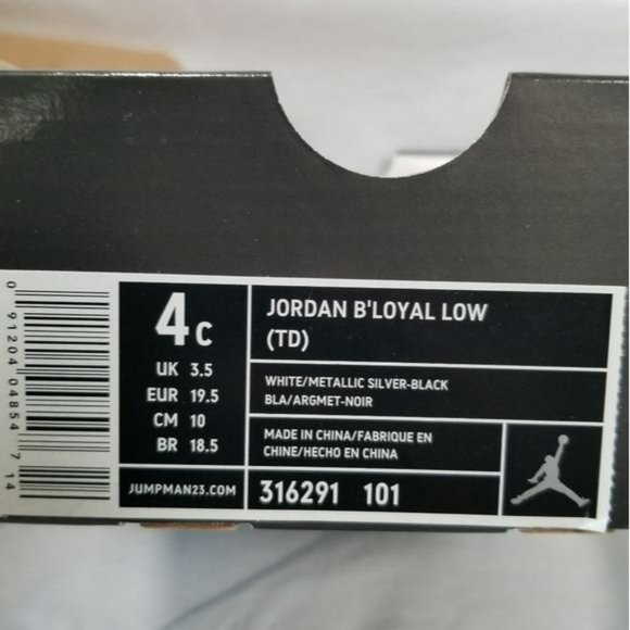 Nike Jordan B Loyal Low White Baby Shoes Size 4C - Picture 12 of 12
